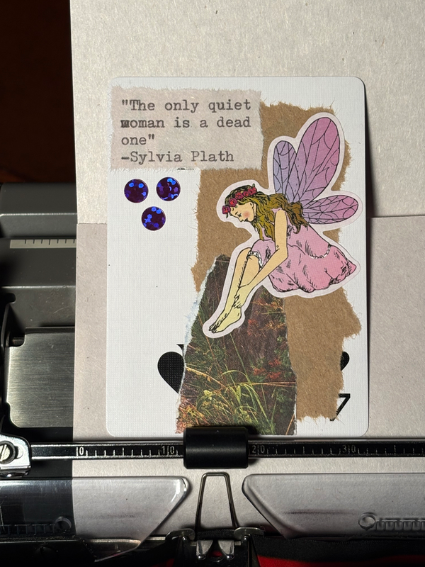 Fairy Quote Card #336 by Mazerzine purple Sylvia Plath aceo art card