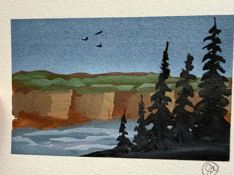 Cliffs by the Sea aceo art card