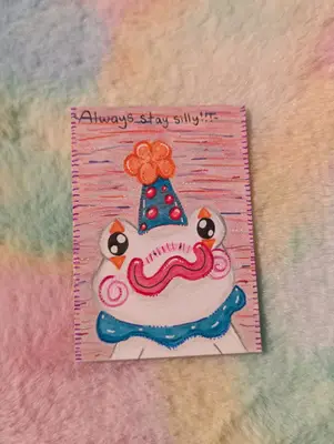 'Always Stay Silly' Inspo-Frog 9/10 aceo art card thumbnail 1