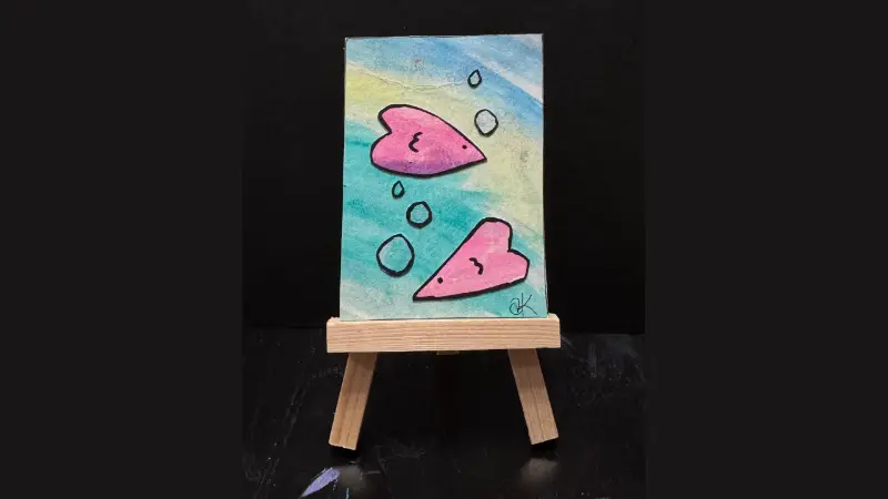 Kiss Kiss Fish aceo art card