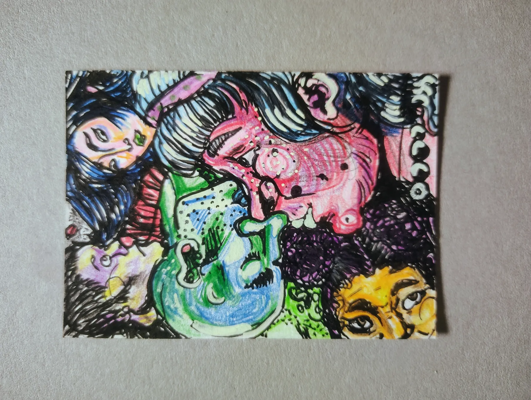 Negative Face aceo art card