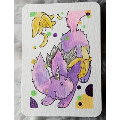 Banana Taffy aceo art card thumbnail 1