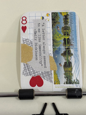 Landscape Emily Dickinson stamp mail collage print by Mazerzine aceo art card thumbnail 1