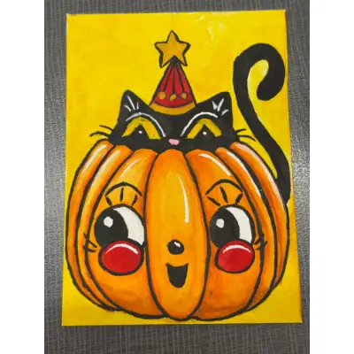 Peek-a-Boo aceo art card thumbnail 2