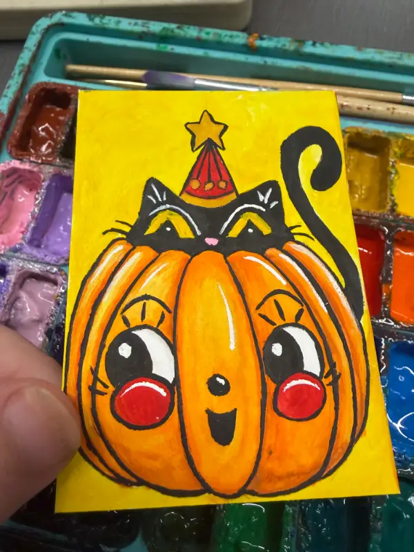 Peek-a-Boo aceo art card