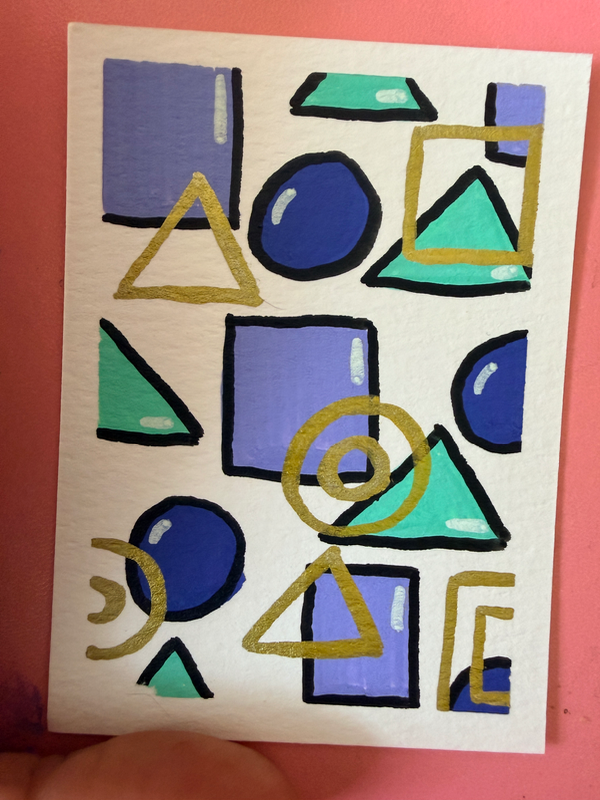 Pretty Shapes aceo art card