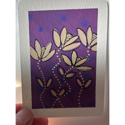 Fancy Flowers aceo art card thumbnail 2