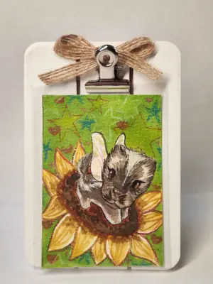 Original ACEO- Flower Fairy Series - Floral Skunk 3/9 aceo art card thumbnail 1