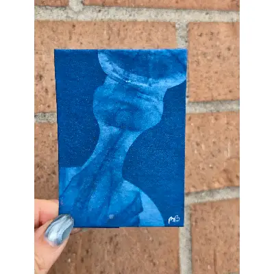 Candlestick (Original Cyanotype) aceo art card thumbnail 1