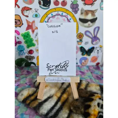 "Collision" Abstract aceo art card thumbnail 2