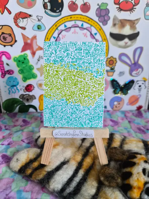 "Collision" Abstract aceo art card