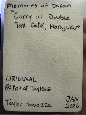 Curry At Double Tall Cafe, Harajuku aceo art card thumbnail 2
