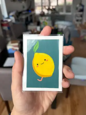 Lemon & Worm aceo art card thumbnail 2