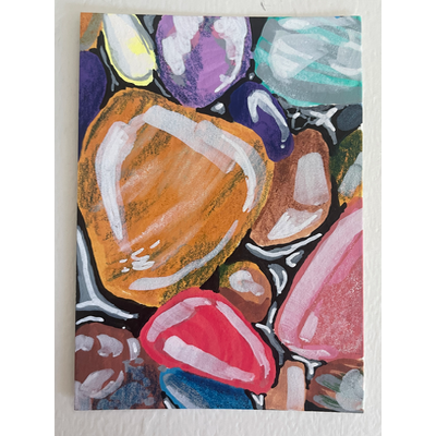 “Pebble Puddle” original by Norah Mae aceo art card thumbnail 3