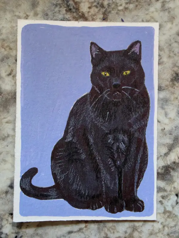 Black Cat aceo art card