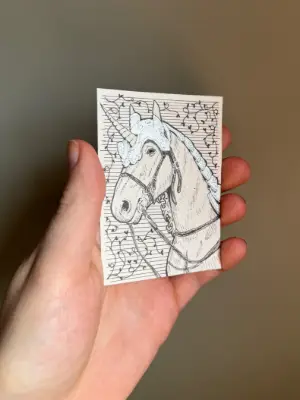 Shiny Unicorn aceo art card thumbnail 2
