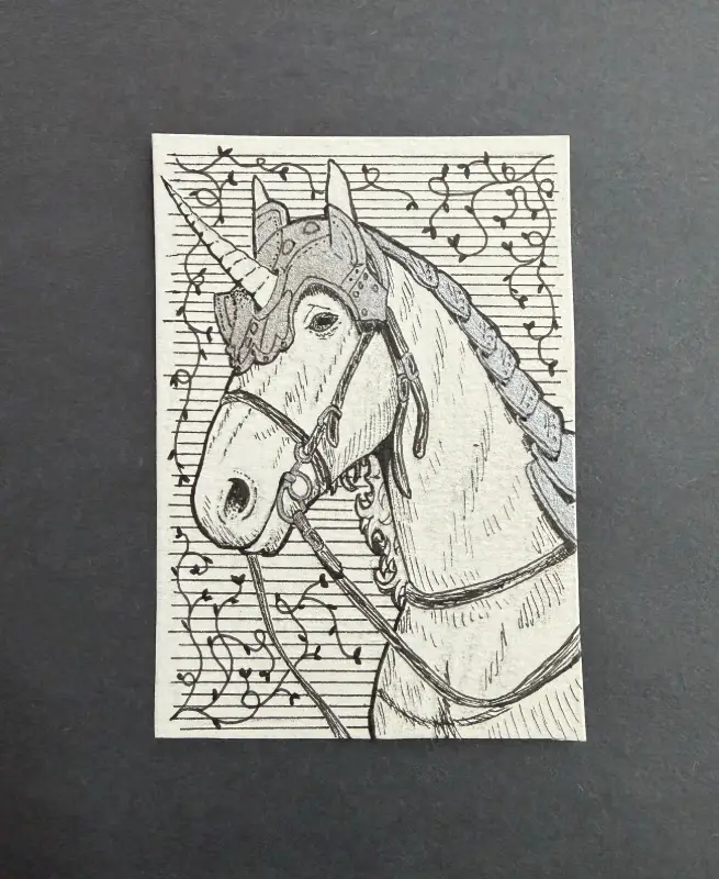Shiny Unicorn aceo art card