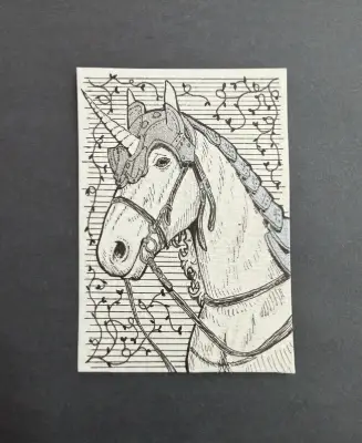 Shiny Unicorn aceo art card thumbnail 1