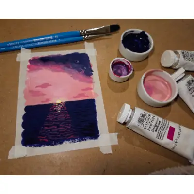 Candy Sunset aceo art card thumbnail 2