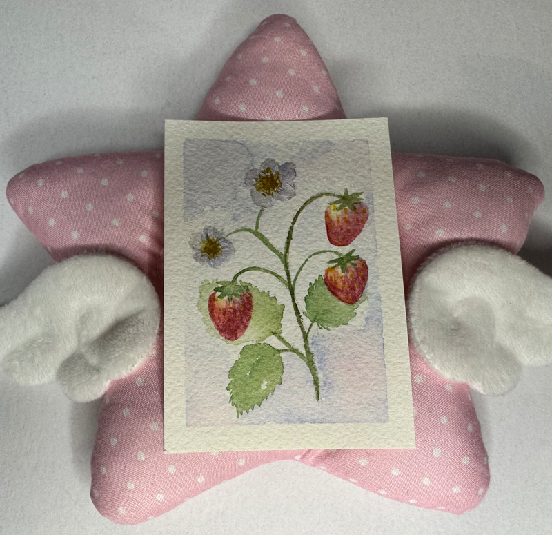 Strawberry Whisper aceo art card