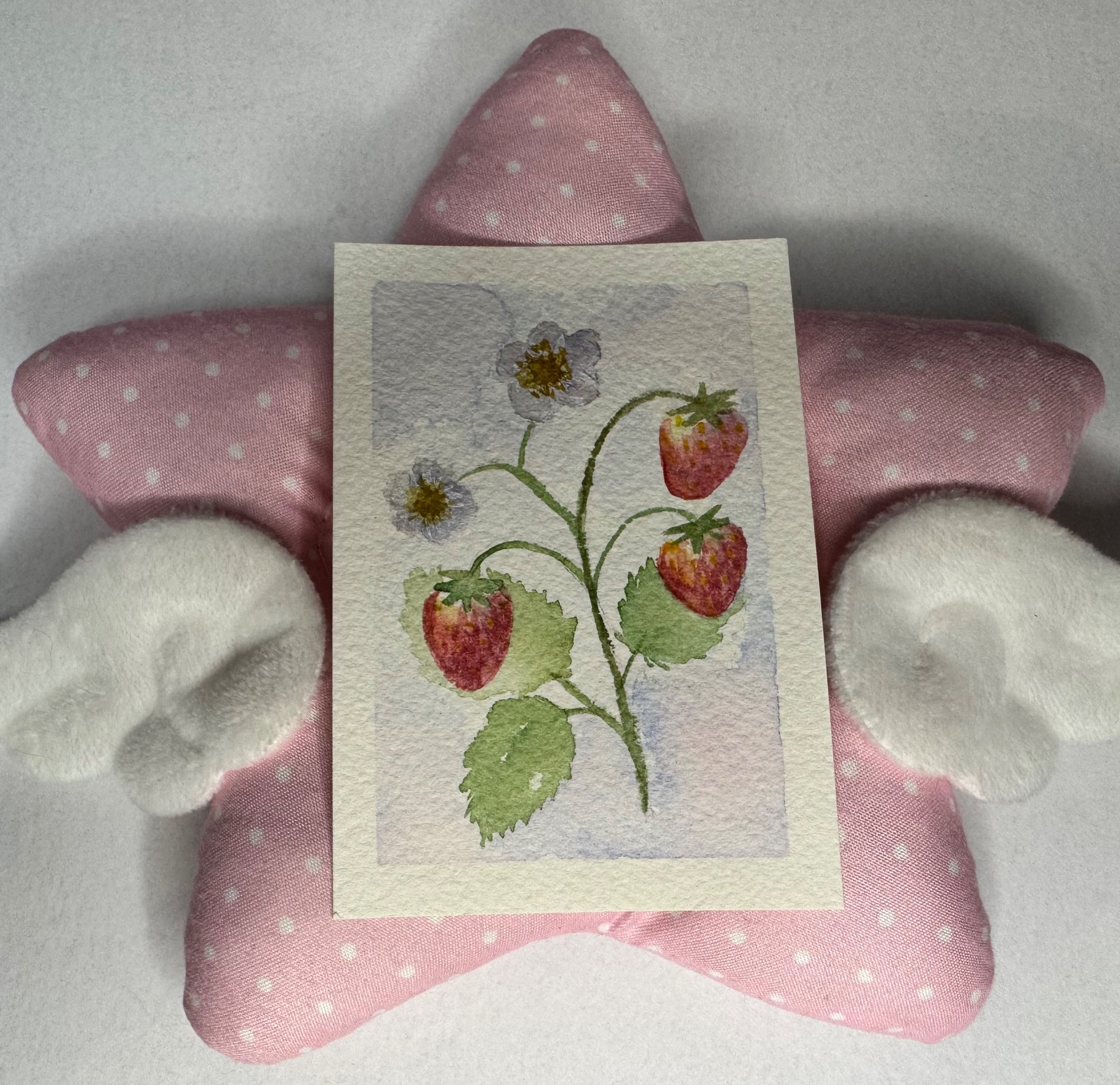 Strawberry Whisper aceo art card