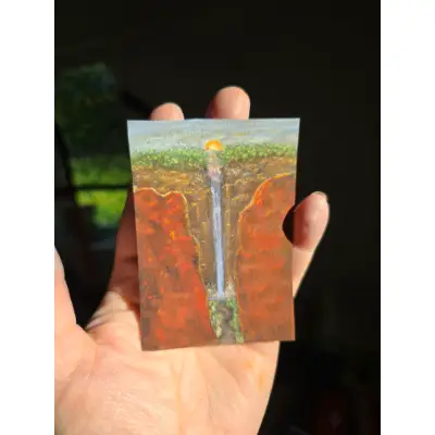 Sun-kissed Ravinw aceo art card thumbnail 2