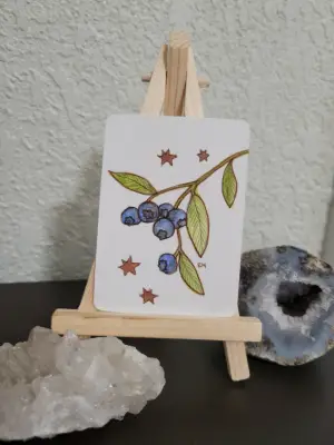 Beautiful Blueberries 🫐 aceo art card thumbnail 1