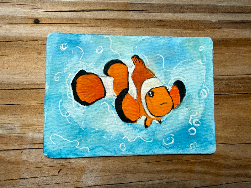 ACEO original “Clown Fish” bayleebowenart aceo art card