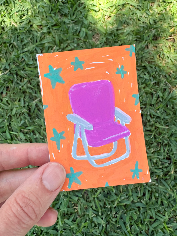 Summer Chair aceo art card