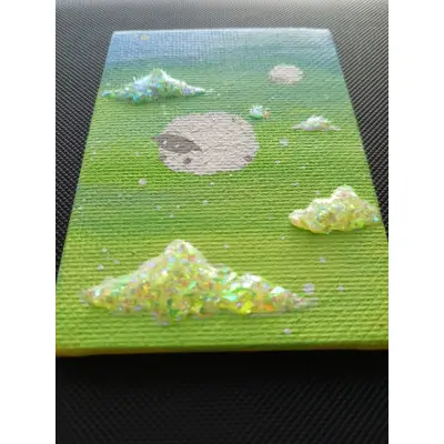 Sleepless Sheep aceo art card thumbnail 2