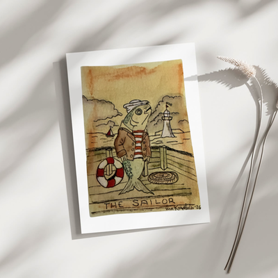 The Sardine Society aceo art card thumbnail 2