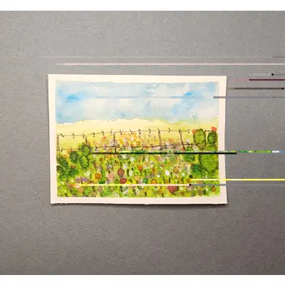 Wild flower field 1 aceo art card thumbnail 1