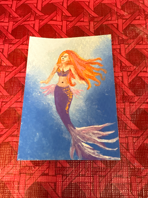 Mermaid Fantasy aceo art card thumbnail 2