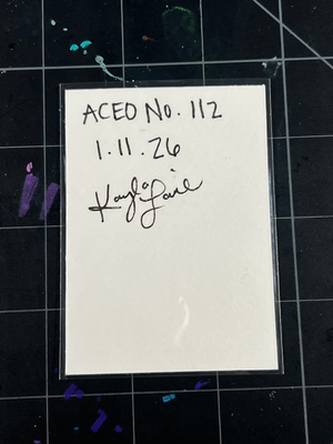 It’s Foggy By The Lake | Teal Monochrome aceo art card thumbnail 2