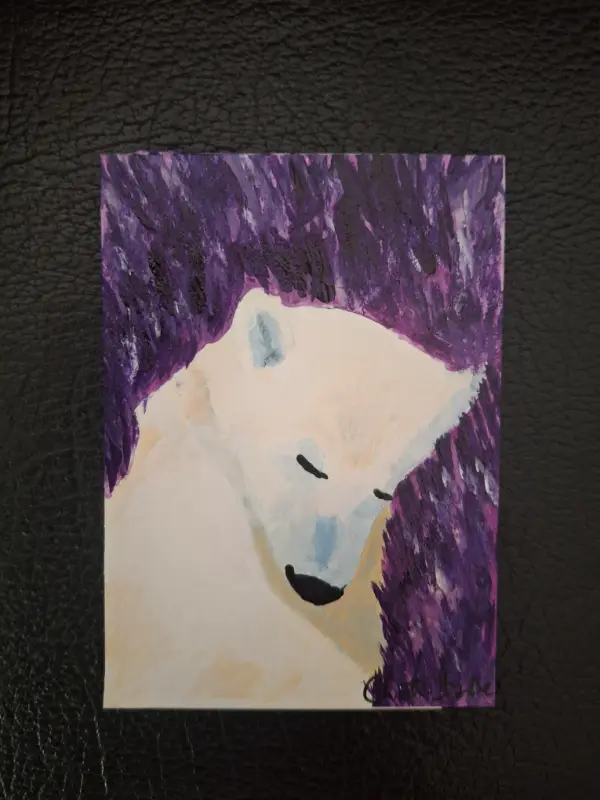 Sleeping among the flowers aceo art card