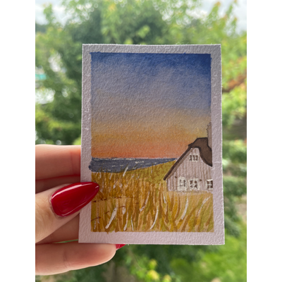 Home Before Dark aceo art card thumbnail 2