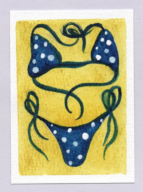 POLKA DOT BIKINI aceo art card