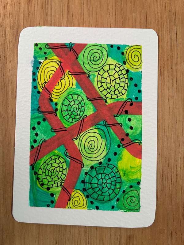 Twists and Turns aceo art card