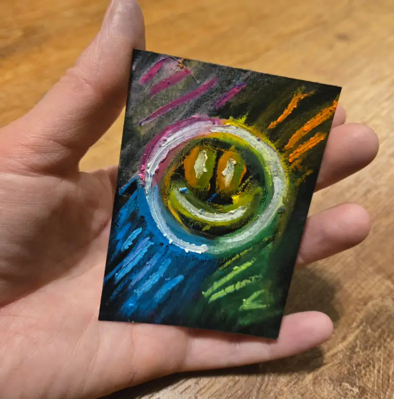 Neon Smile aceo art card