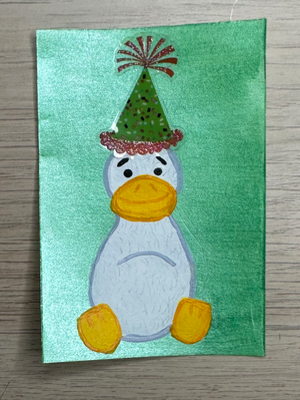 Birthday Google Webkinz aceo art card thumbnail 1