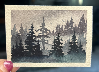 Lakeside pines aceo art card thumbnail 2