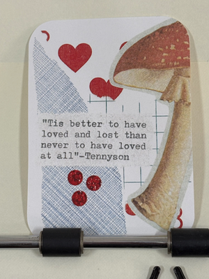Mushroom Tennyson quote collage print by Mazerzine aceo art card thumbnail 1