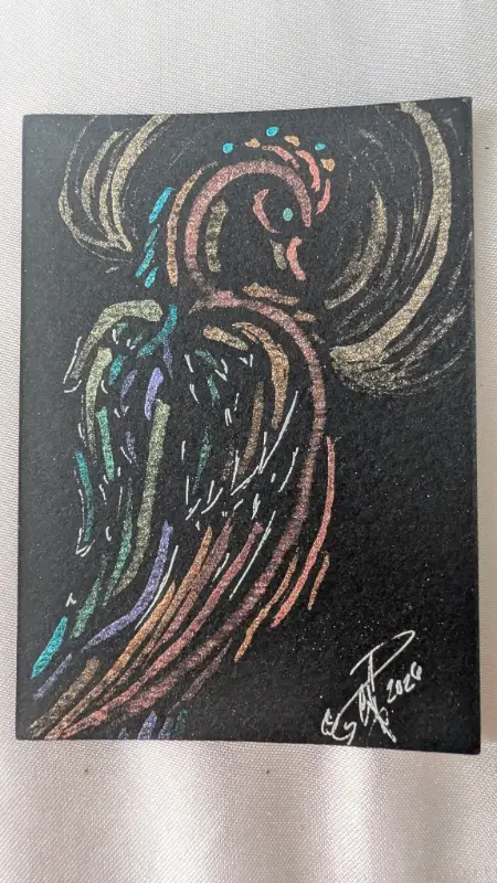 Bird of Paradise aceo art card