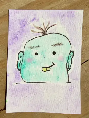 Kevin | Little Weirdos Collection aceo art card thumbnail 1