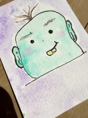 Kevin | Little Weirdos Collection aceo art card thumbnail 3