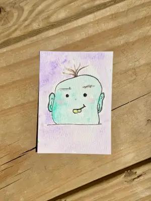 Kevin | Little Weirdos Collection aceo art card thumbnail 2