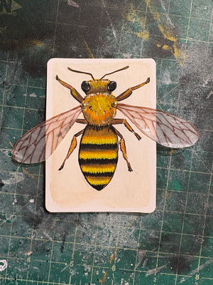 Honey Bee aceo art card thumbnail 1