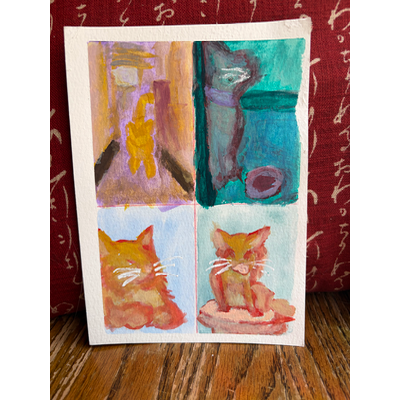 Cat Collage #1 aceo art card thumbnail 2