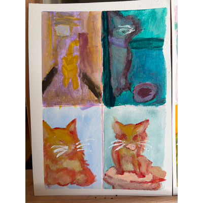 Cat Collage #1 aceo art card thumbnail 1