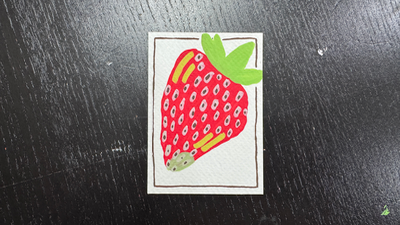 Strawberry aceo art card thumbnail 2